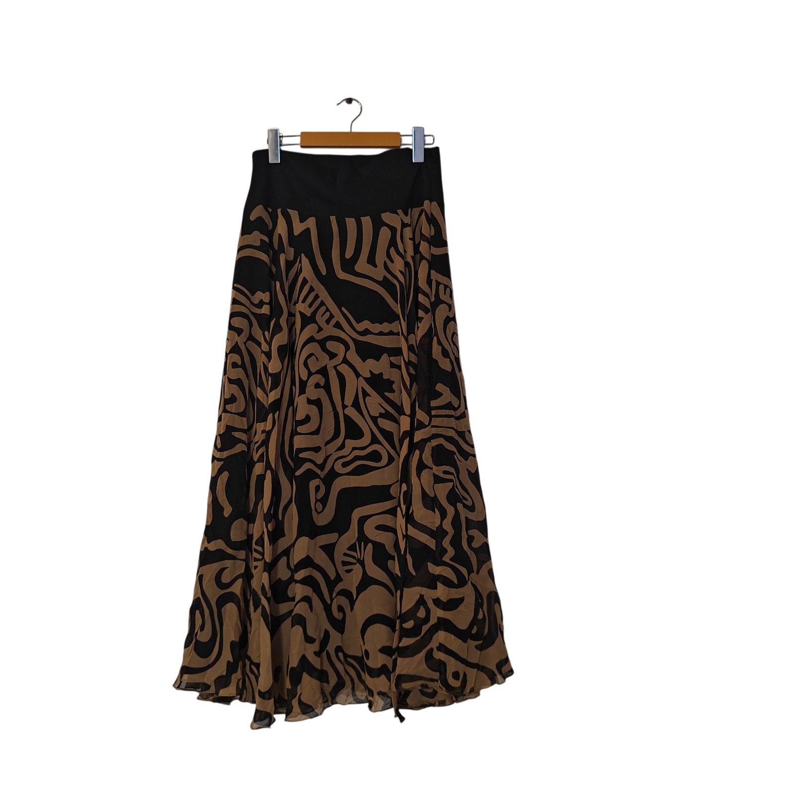 Abstract Print Midi Skirt