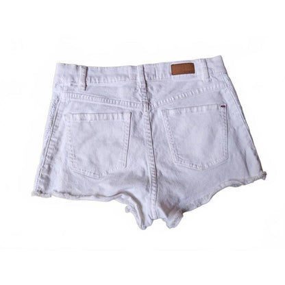 Garage White Retro High Rise Denim Shorts