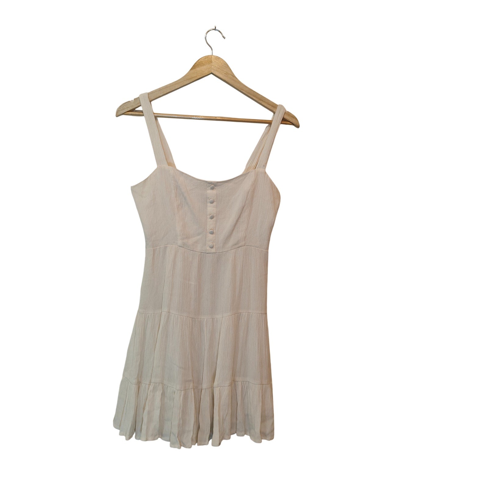 Cream Tiered Mini Dress