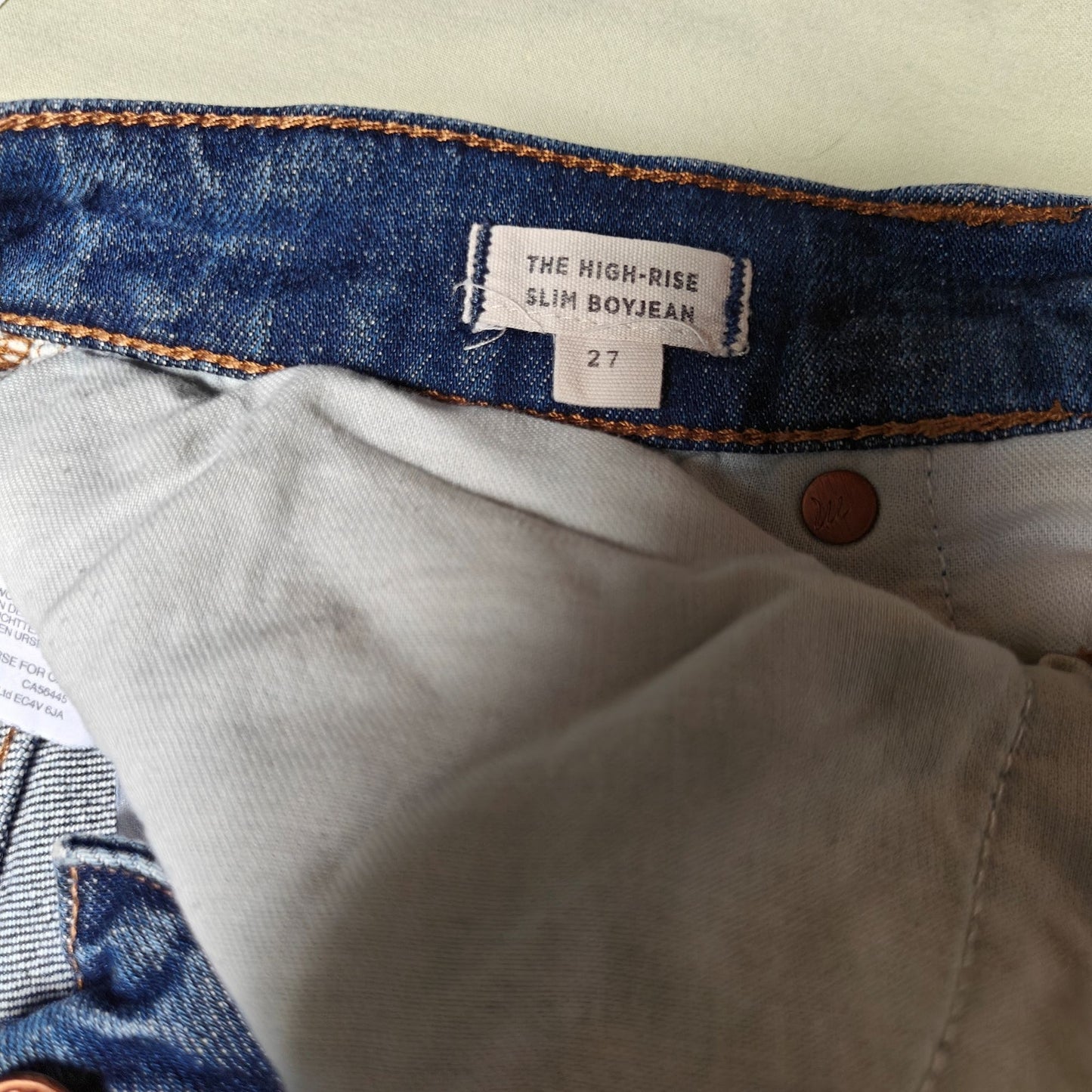 Medium Wash High Rise Slim Boyjean