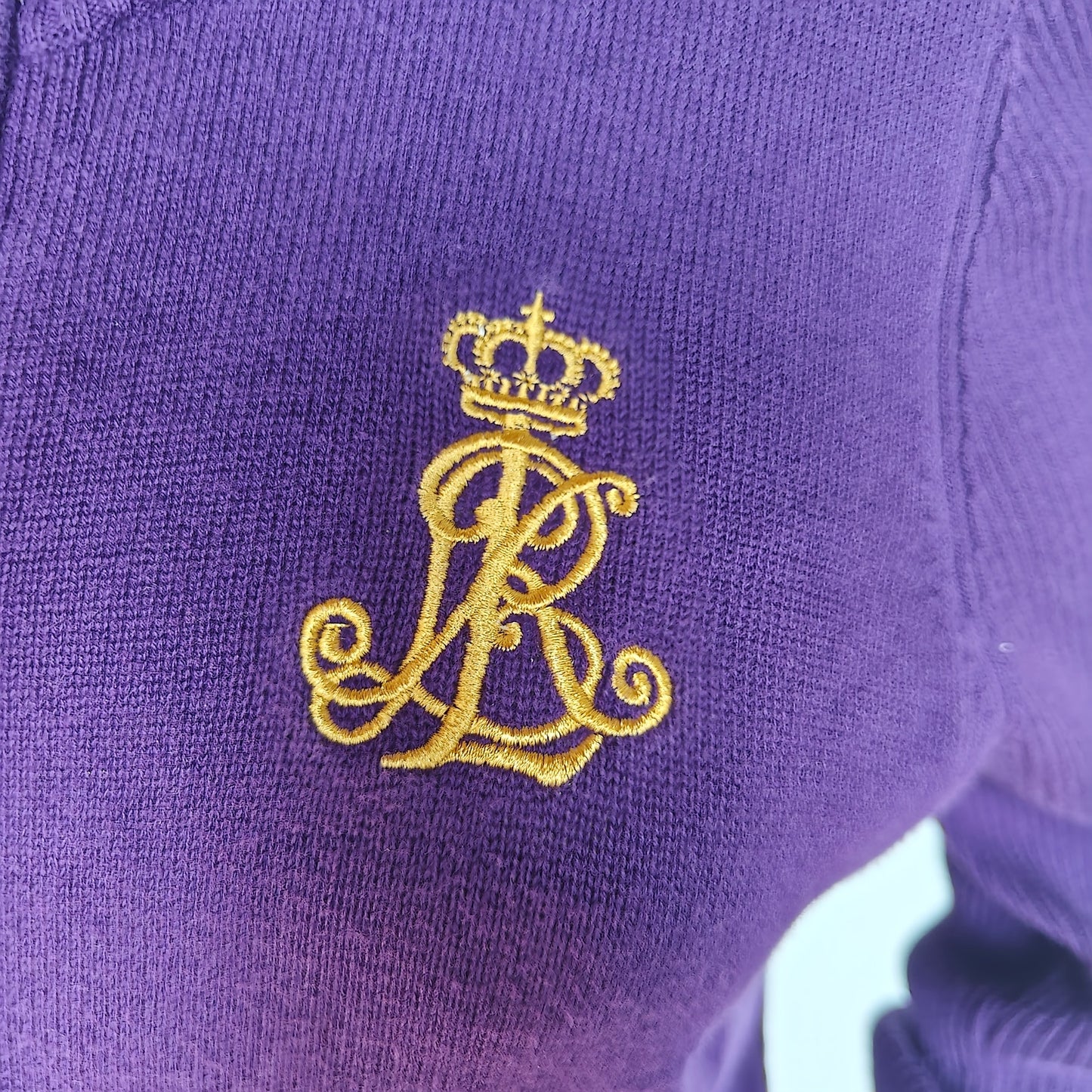 Purple Cotton Zip-Up Cardigan Sweater