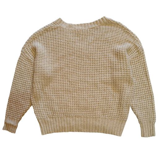 Cream Chunky Knit V-Neck Sweater