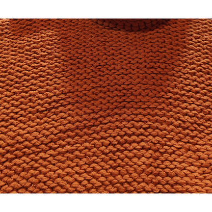 Orange Chunky Knit Turtleneck Cropped Sweater