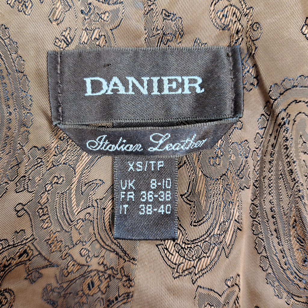 Danier Distressed Brown Leather Military Jacket