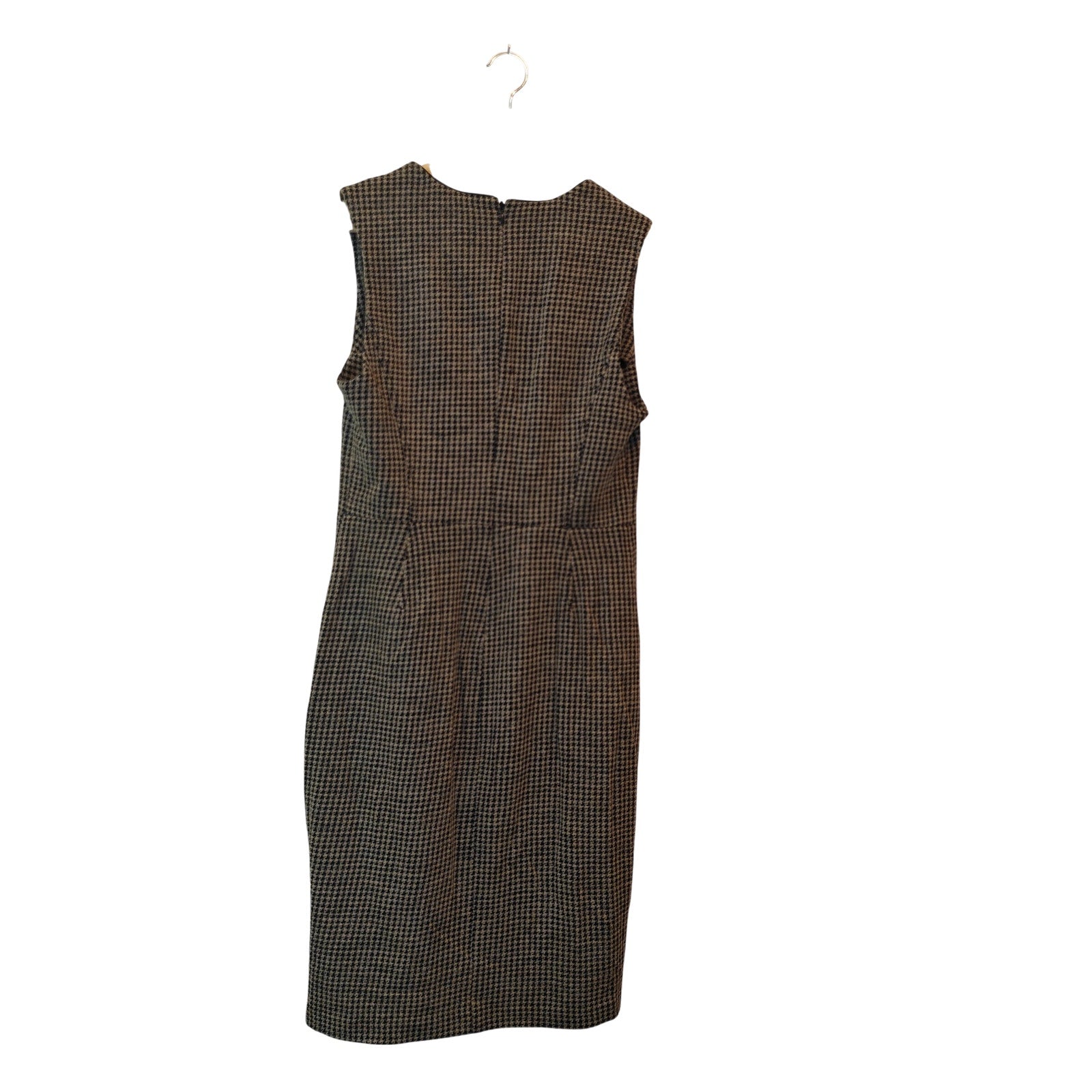 Houndstooth Wool Blend Sheath Dress