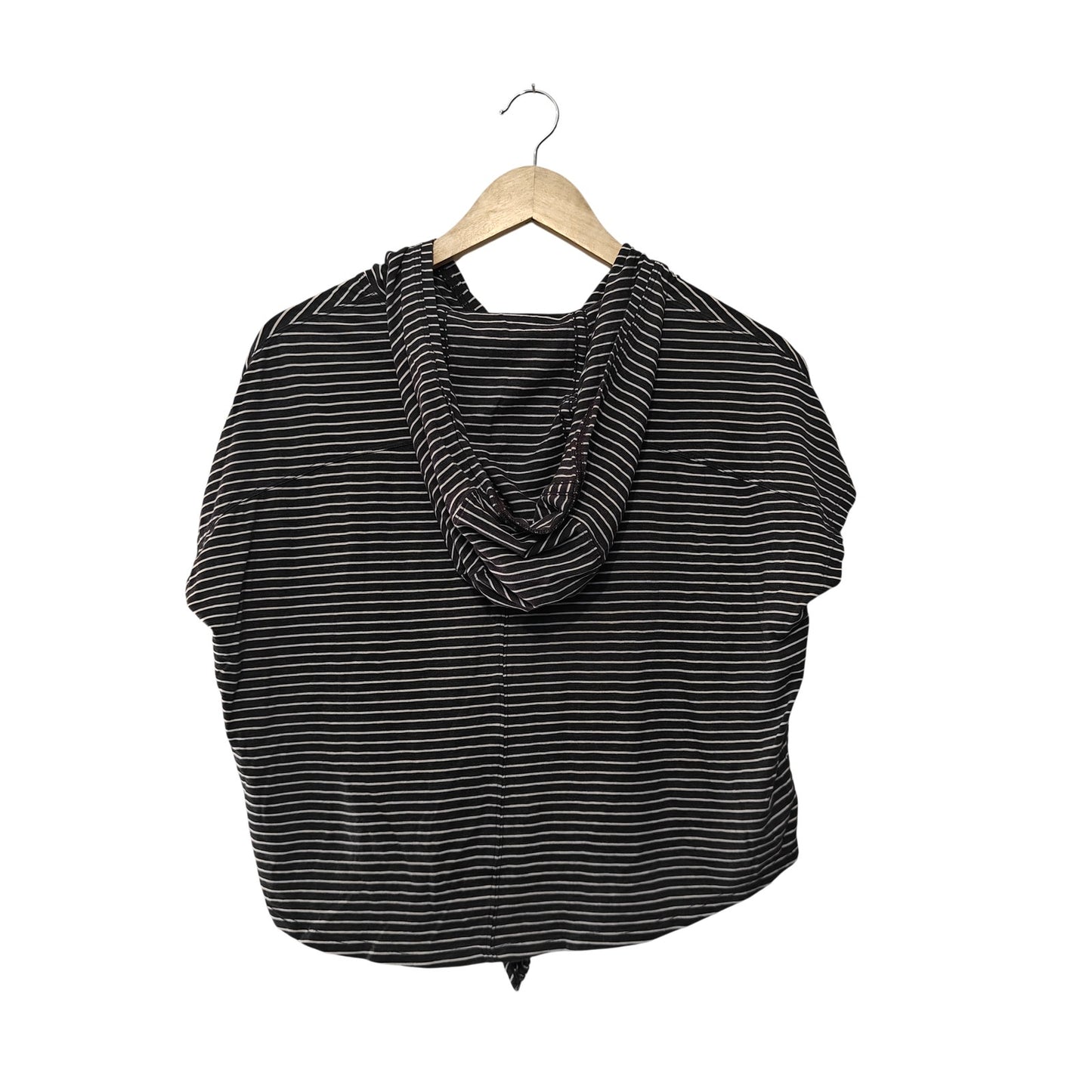 Striped Hooded Short Sleeve Top
