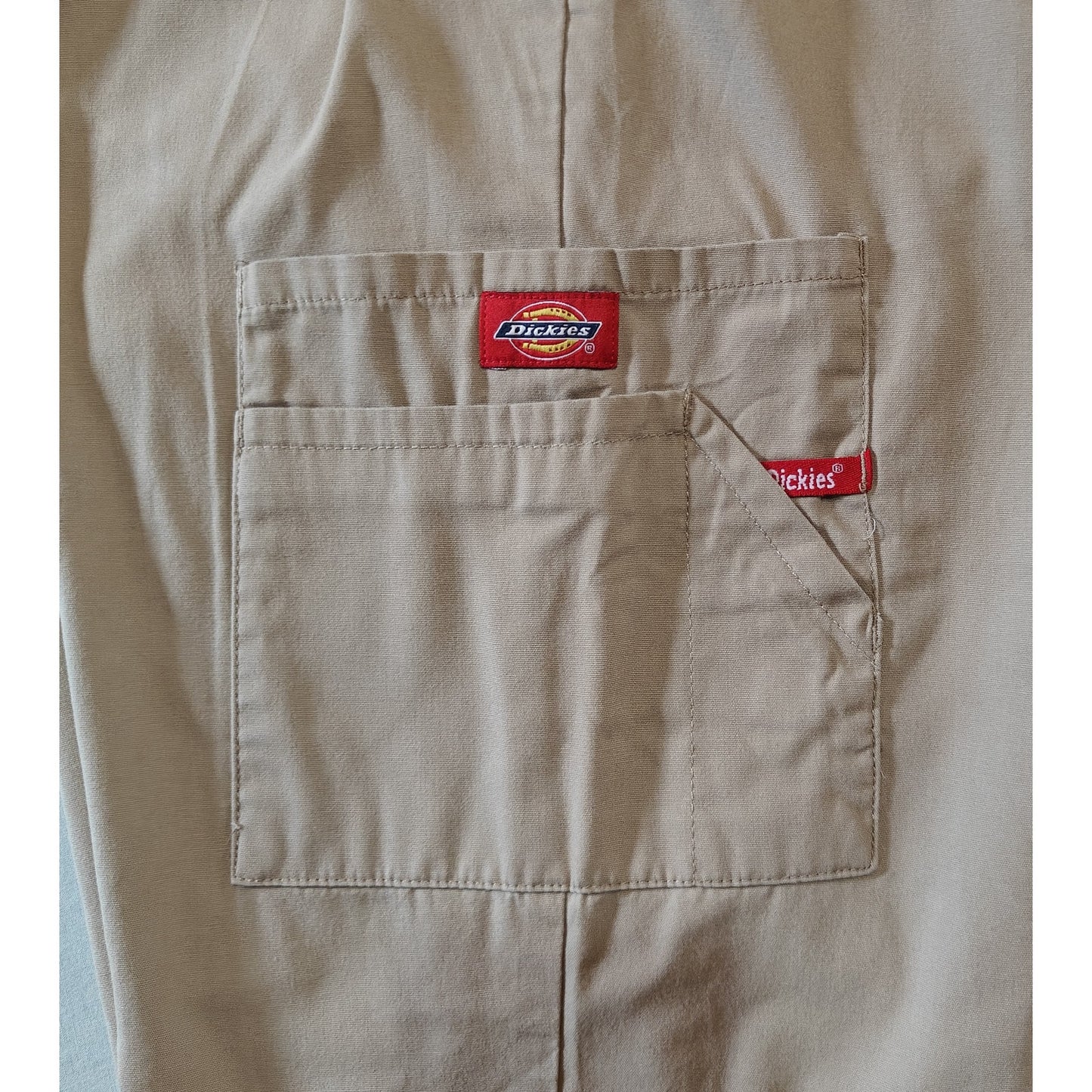 Khaki Elastic Waist Work Pants