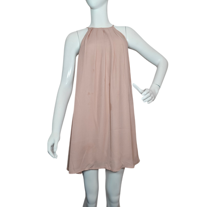 Blush Pink Solid Flowy Sleeveless Mini Dress