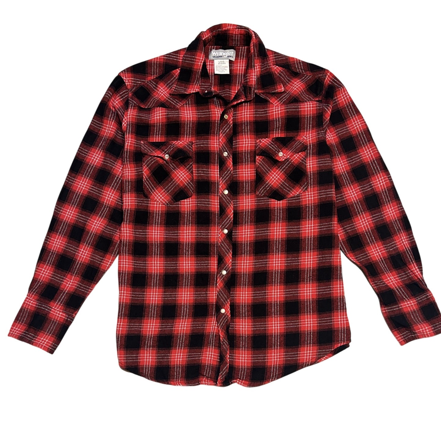 Red and Black Plaid Snap Button Flannel Shirt