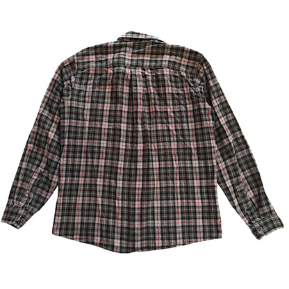Classic Fit Gray Plaid Flannel Button-Down Shirt