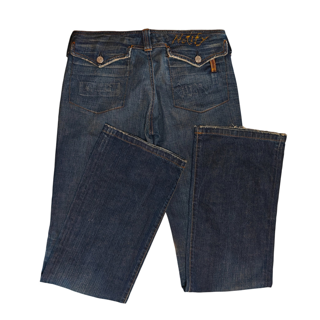 Dark Wash Bootcut Jeans with Flap Pocket