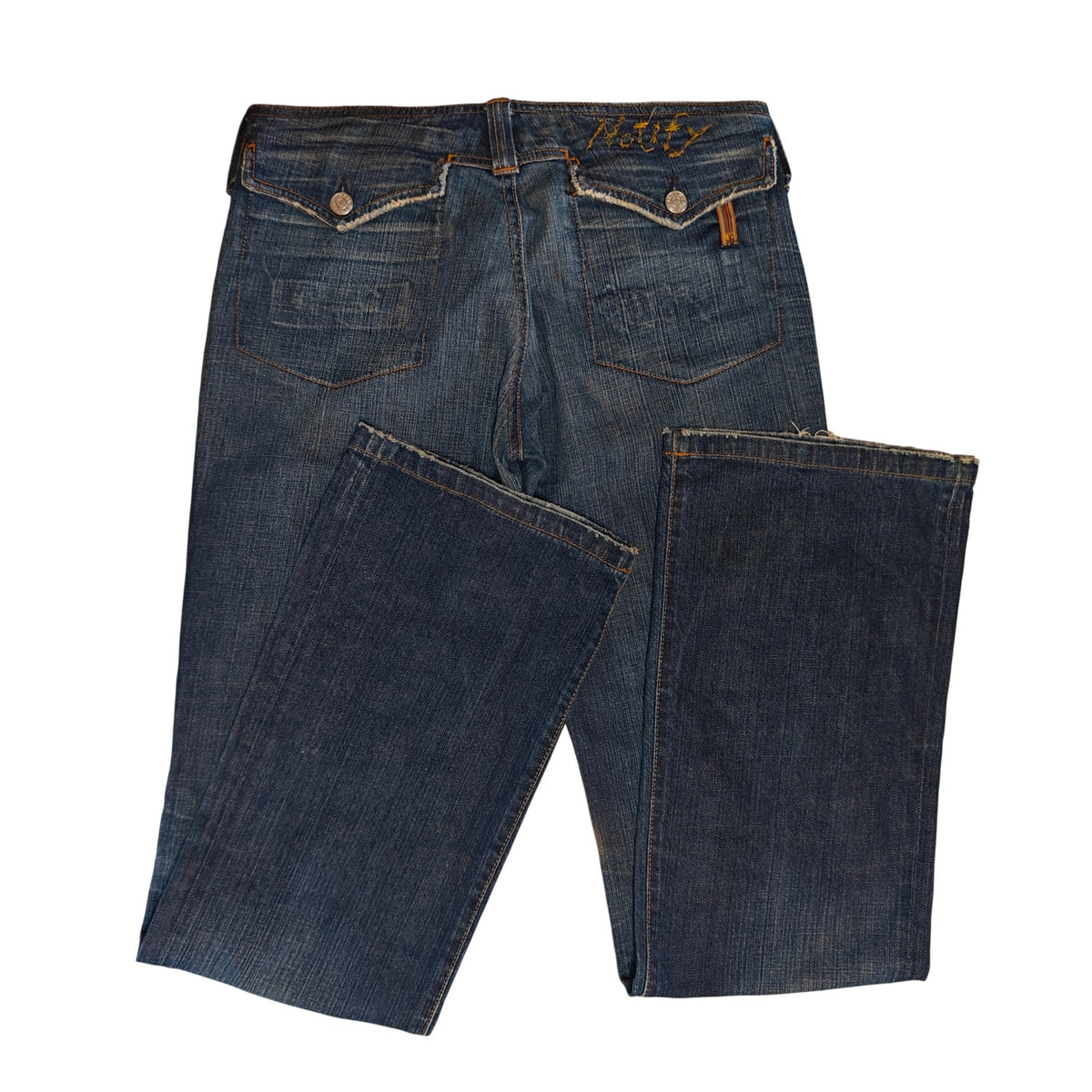 Dark Wash Bootcut Jeans with Flap Pocket