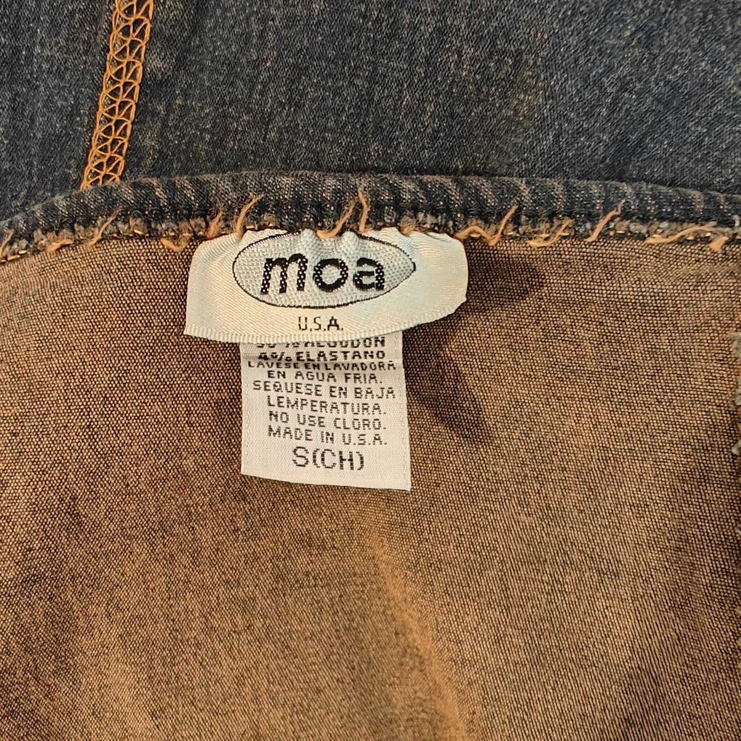 Denim Midi Skirt with Raw Hem