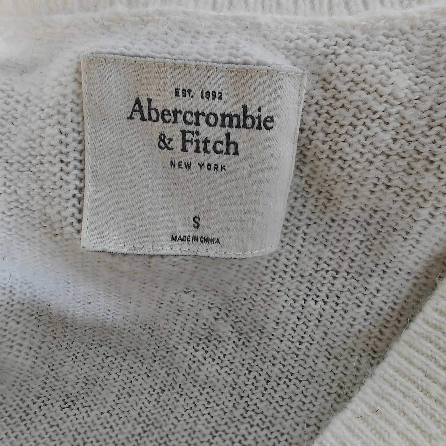 Ivory Wool-Blend V-Neck Sweater