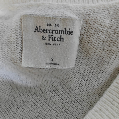 Ivory Wool-Blend V-Neck Sweater
