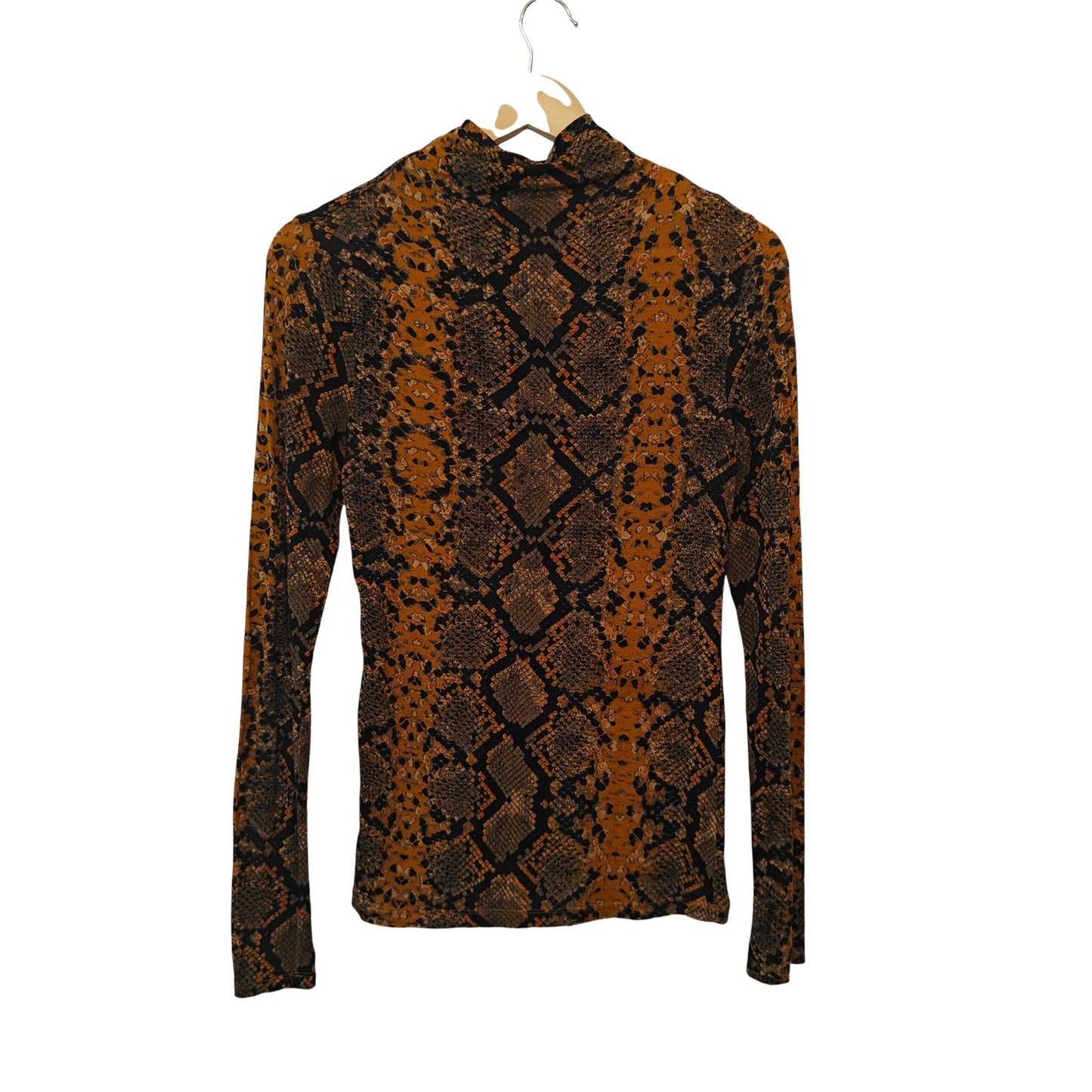 Snake Print Turtleneck Top