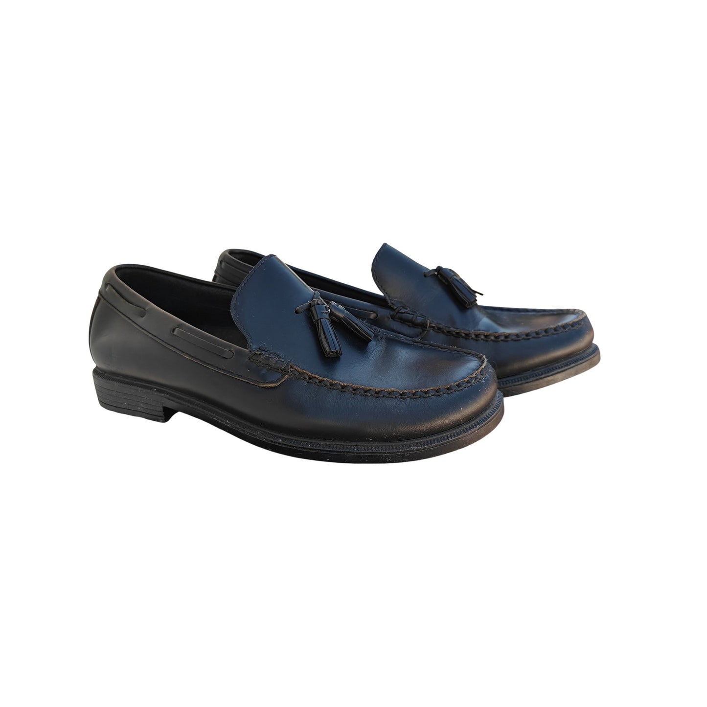 Black Leather Tassel Loafers