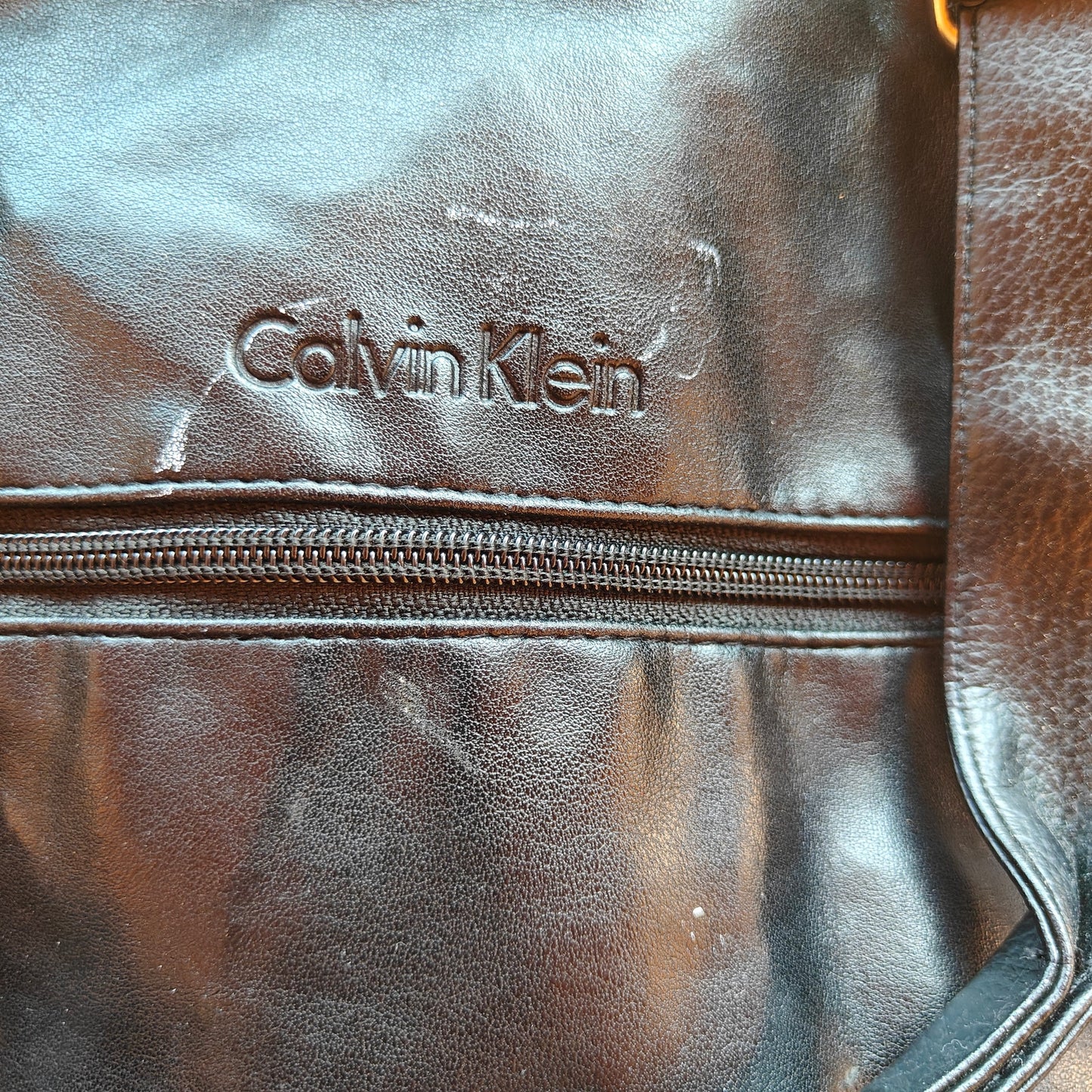 Black Faux Leather Weekender Travel Bag