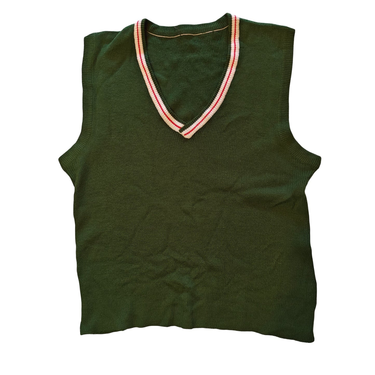 Vintage Green V-Neck Sweater Vest