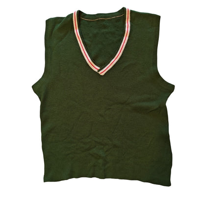 Vintage Green V-Neck Sweater Vest