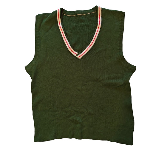 Vintage Green V-Neck Sweater Vest