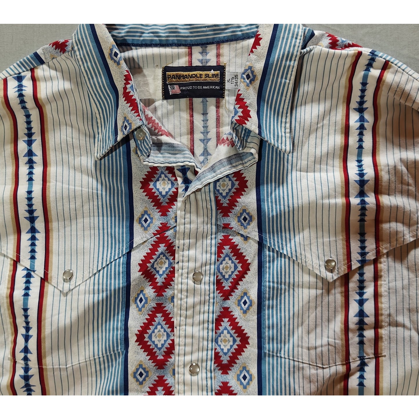 Western Snap Shirt with Aztec Stripe