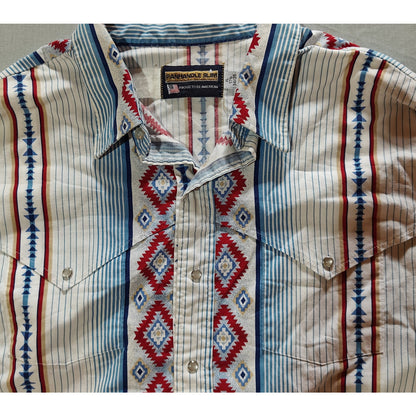 Western Snap Shirt with Aztec Stripe