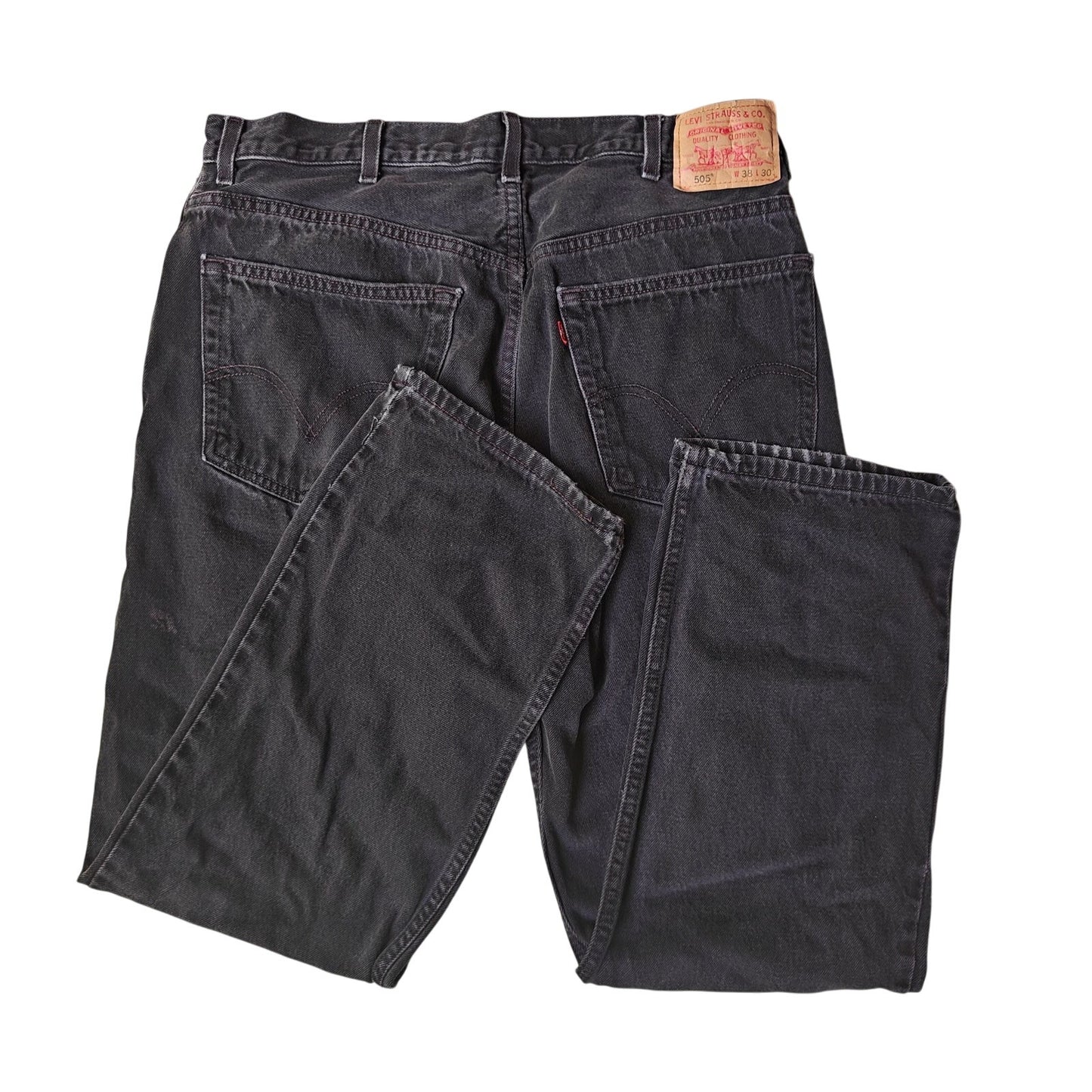 505 Regular Fit Black Straight Leg Jeans
