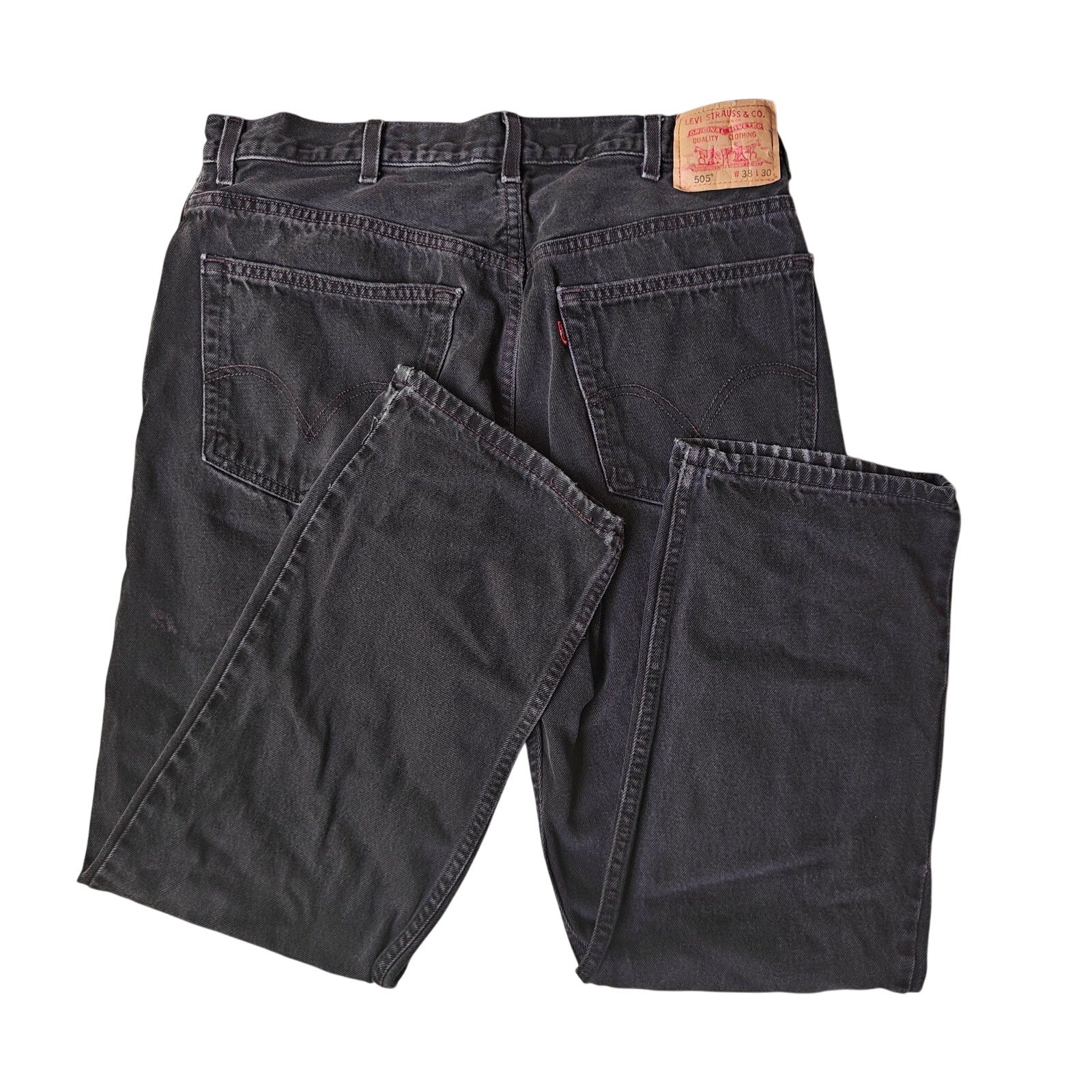 505 Regular Fit Black Straight Leg Jeans