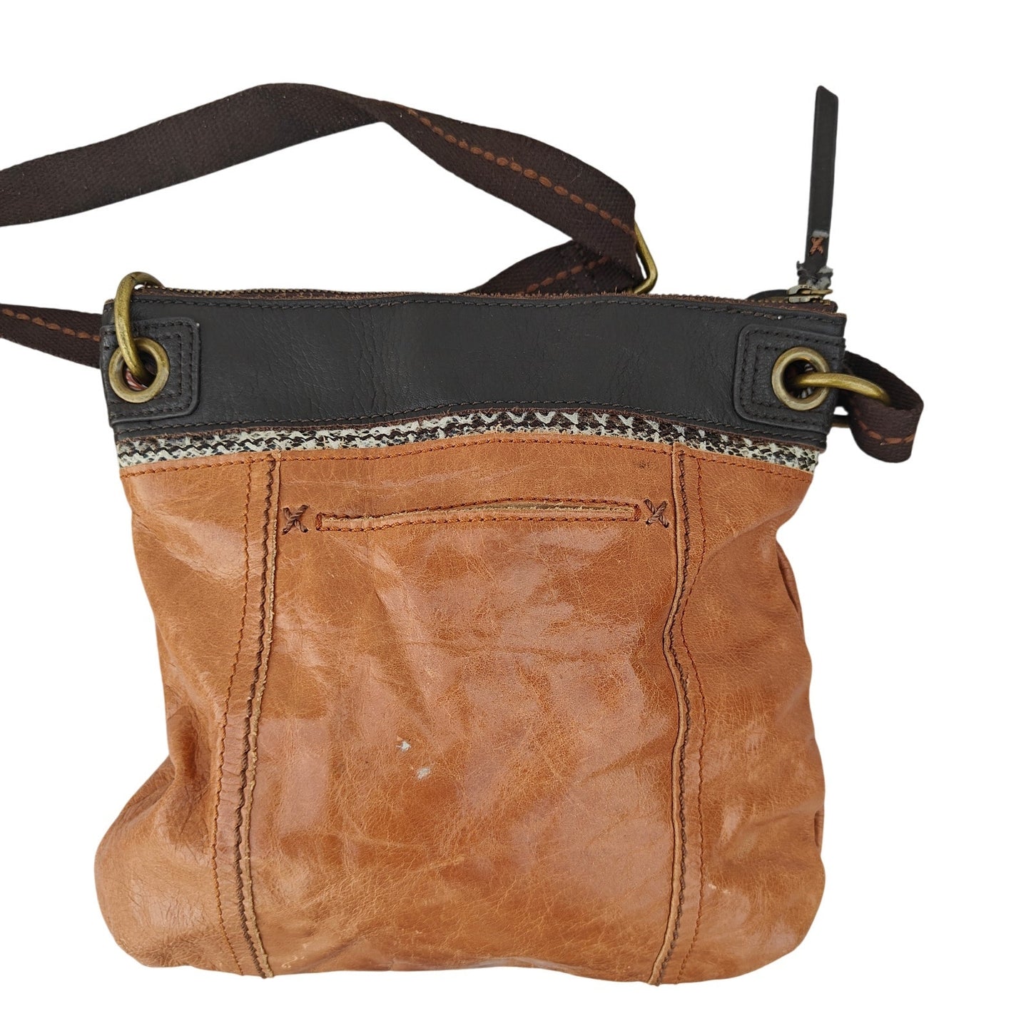 Brown Leather Crossbody Boho Bag