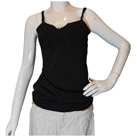 Black Lace Trim Camisole