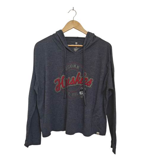 UConn Huskies Hooded Tee XL Colosseum Women's Lightweight Hoodie Shirt Blue
