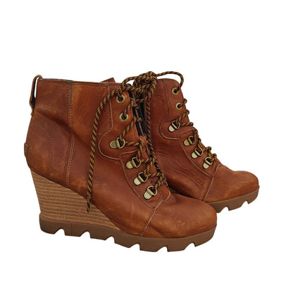 Brown Arctic Wedge II Lace Leather Boots