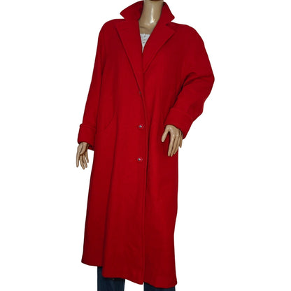 Red Vintage Wool Blend Overcoat