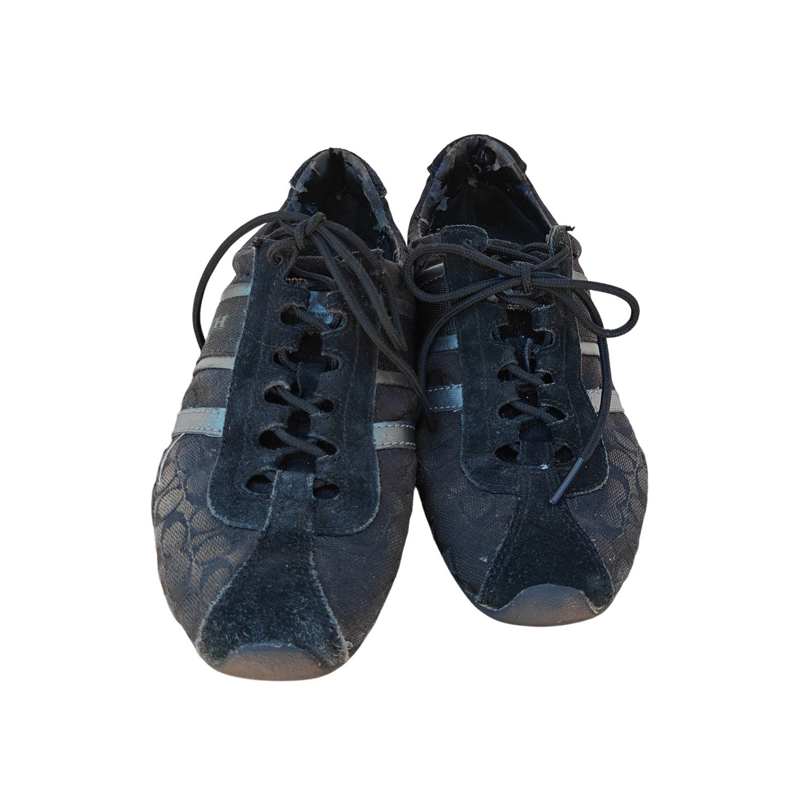 Black and Gray Signature C Sneakers