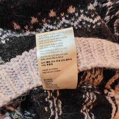 Navy and Lavender Cropped Fair Isle Sweater