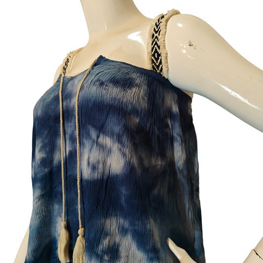 Blue Tie-Dye Boho Tank