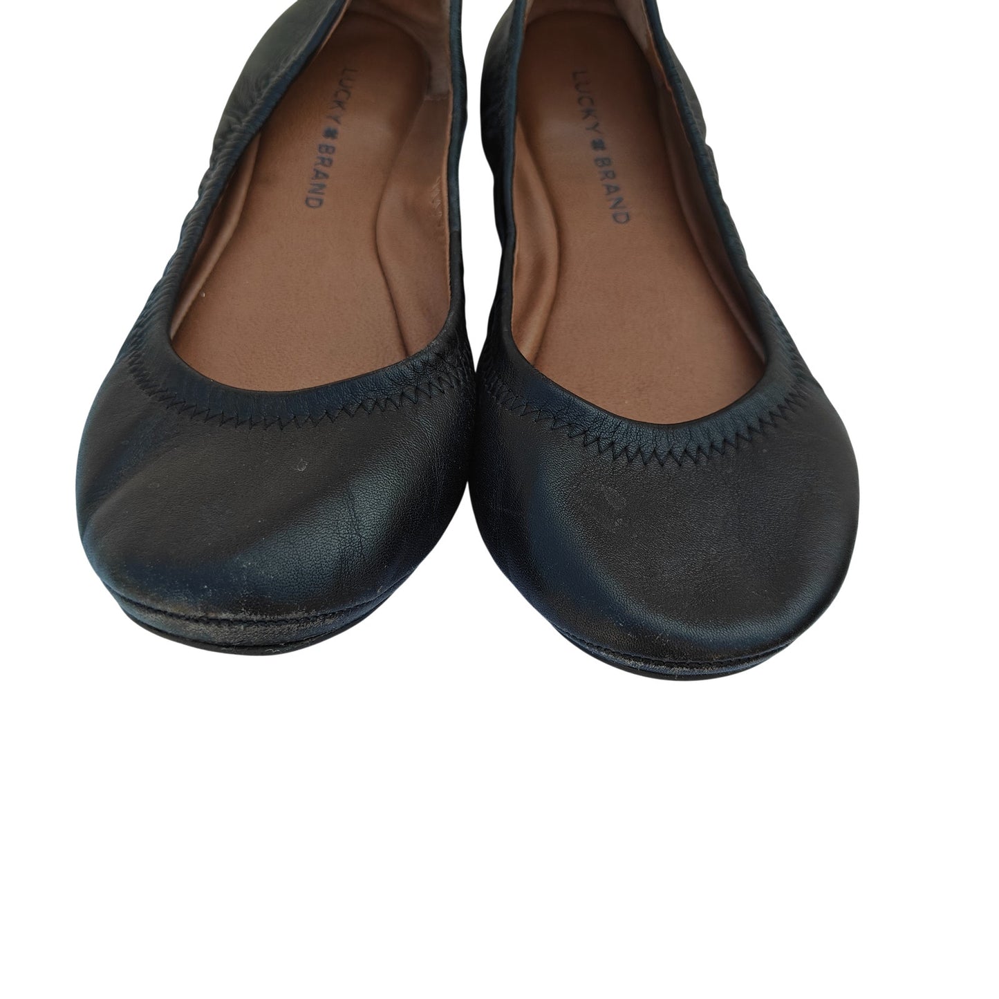 Emmie Black Leather Ballet Flats