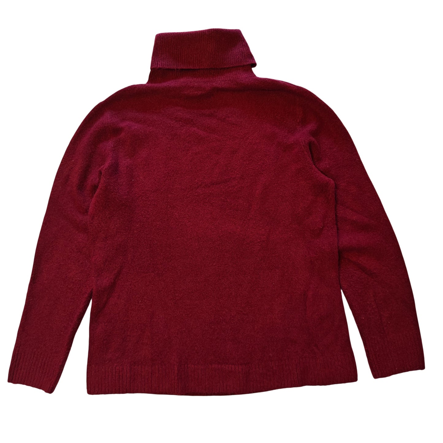Burgundy Button Hem Turtleneck Sweater