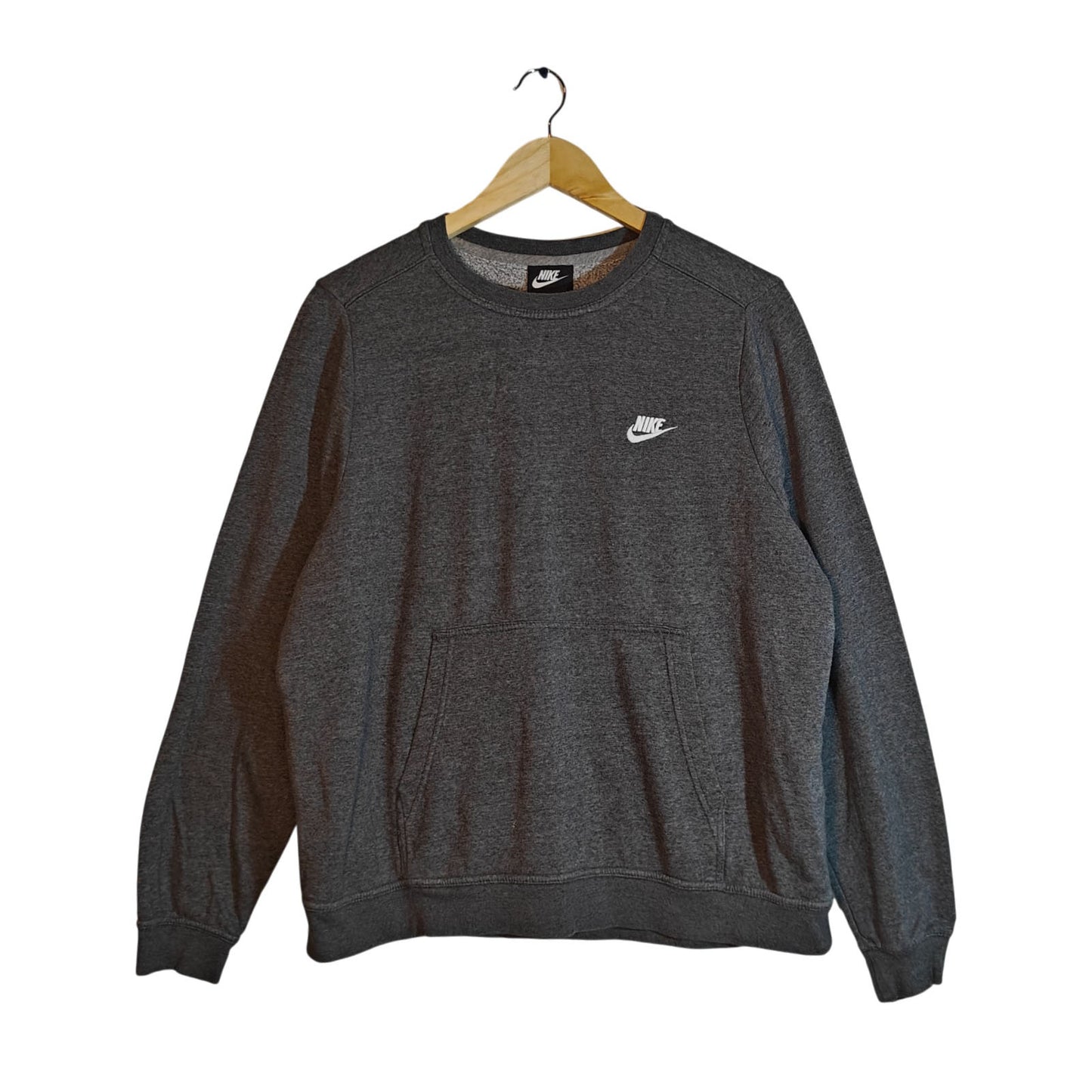 Gray Crewneck Sweatshirt With Pocket