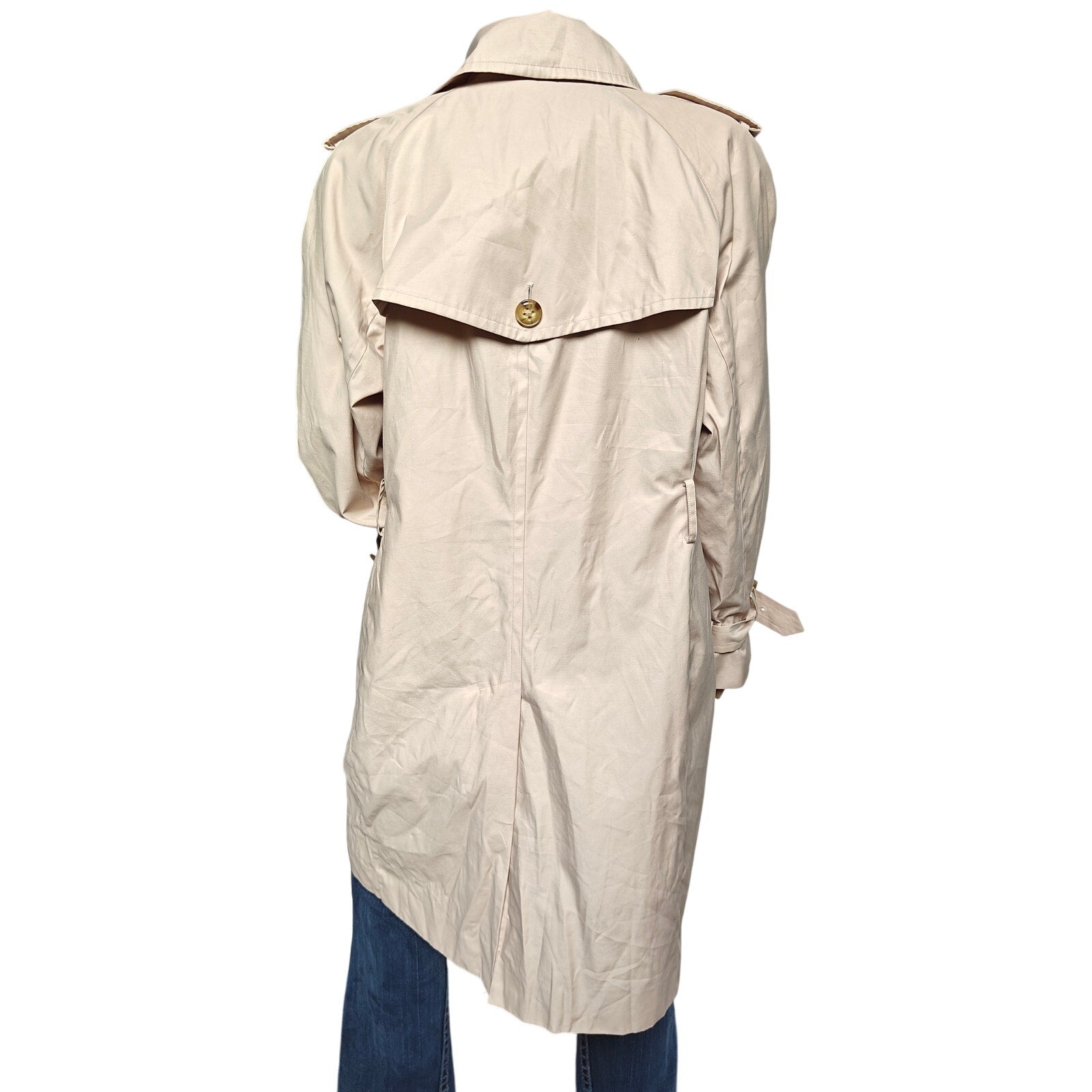 Beige Double Breasted Trench Coat