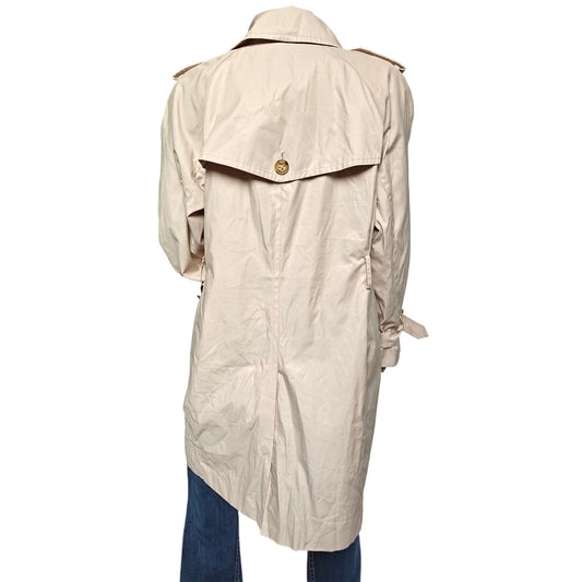 Beige Double Breasted Trench Coat