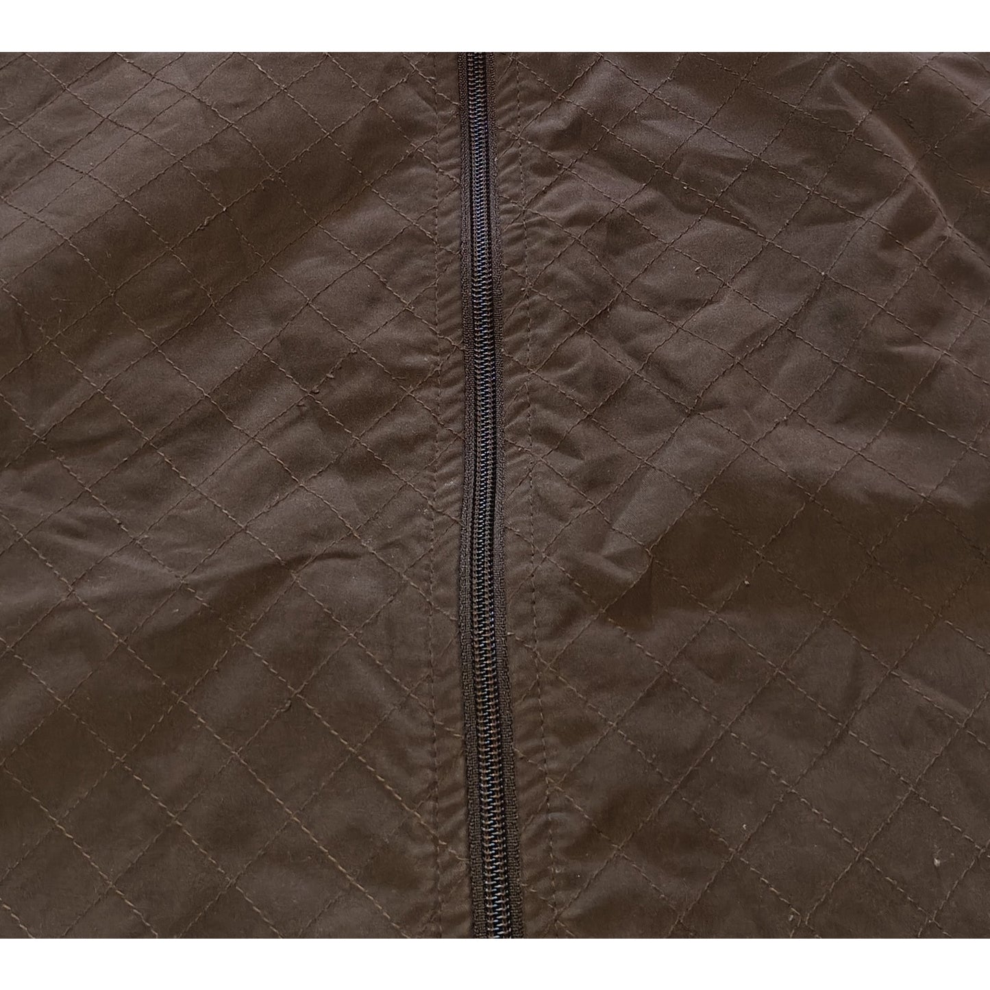 Brown Quilted Zip-Up Vest