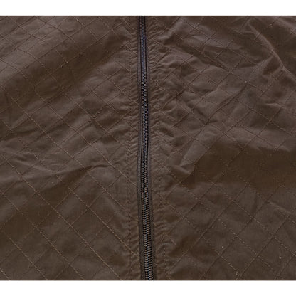 Brown Quilted Zip-Up Vest