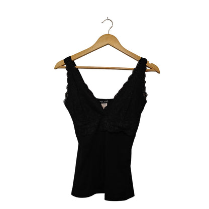 Black Lace V-Neck Tank Top