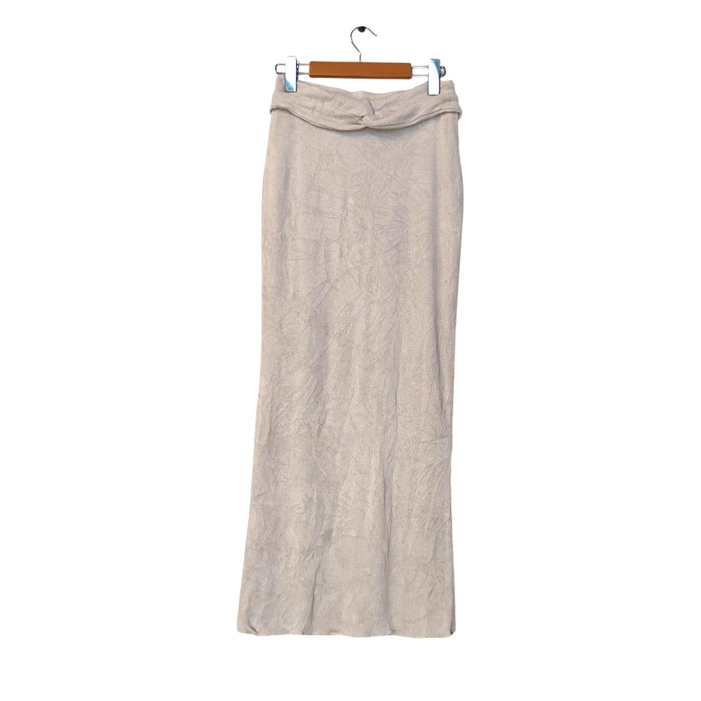 Cream Knit Maxi Skirt