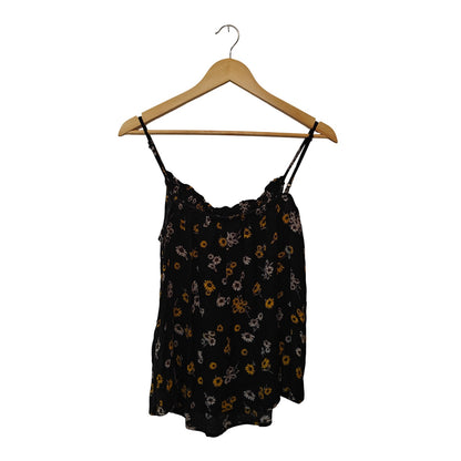 Black Floral Tank Top