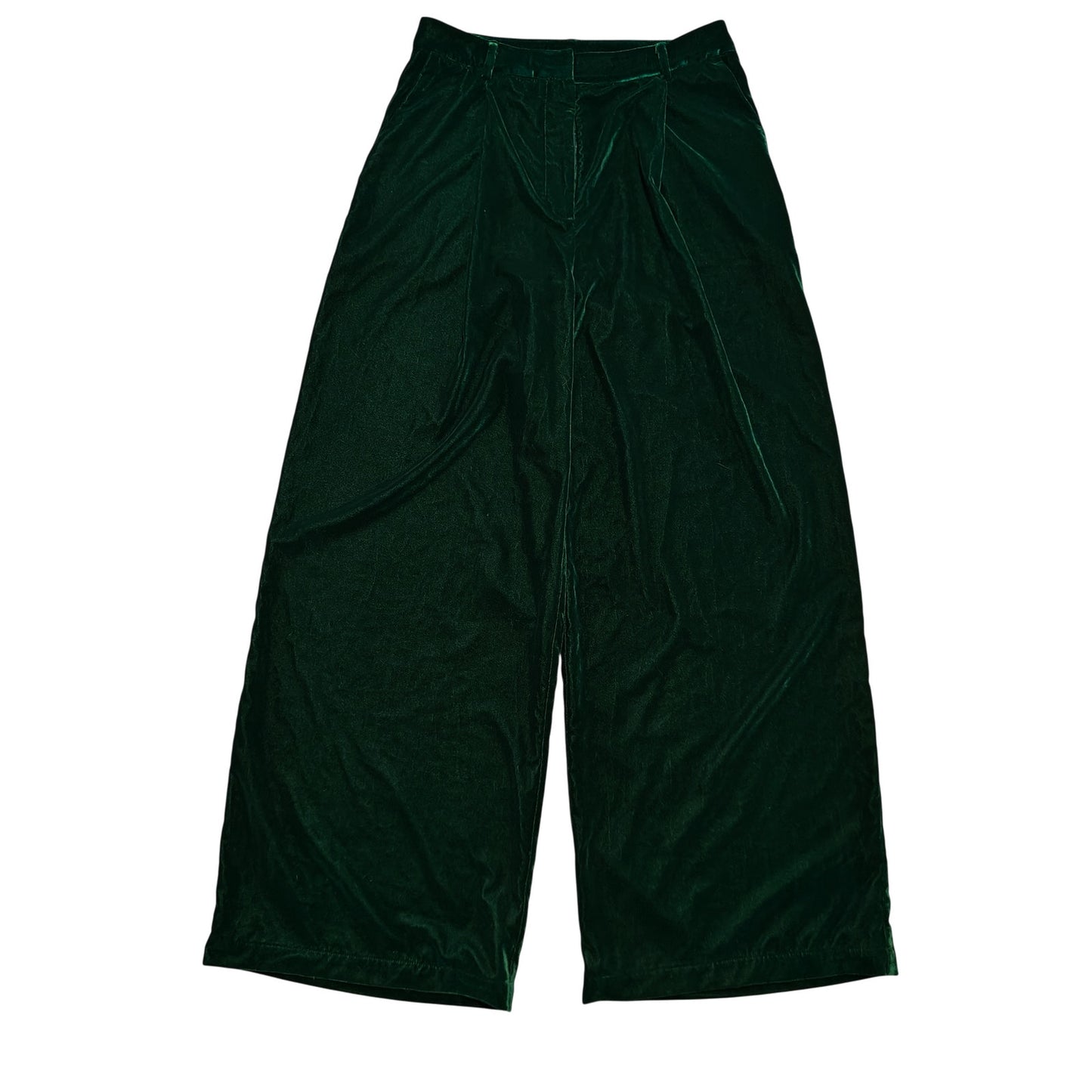 Green Velvet Wide Leg Pants