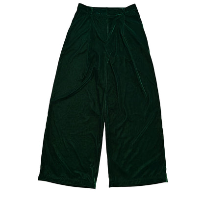 Green Velvet Wide Leg Pants