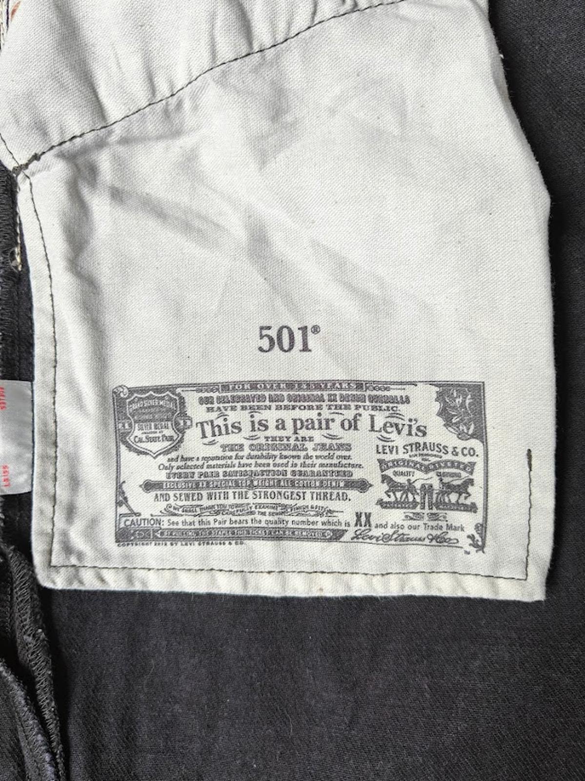 Black 501 Button Fly Jeans Size 38x32